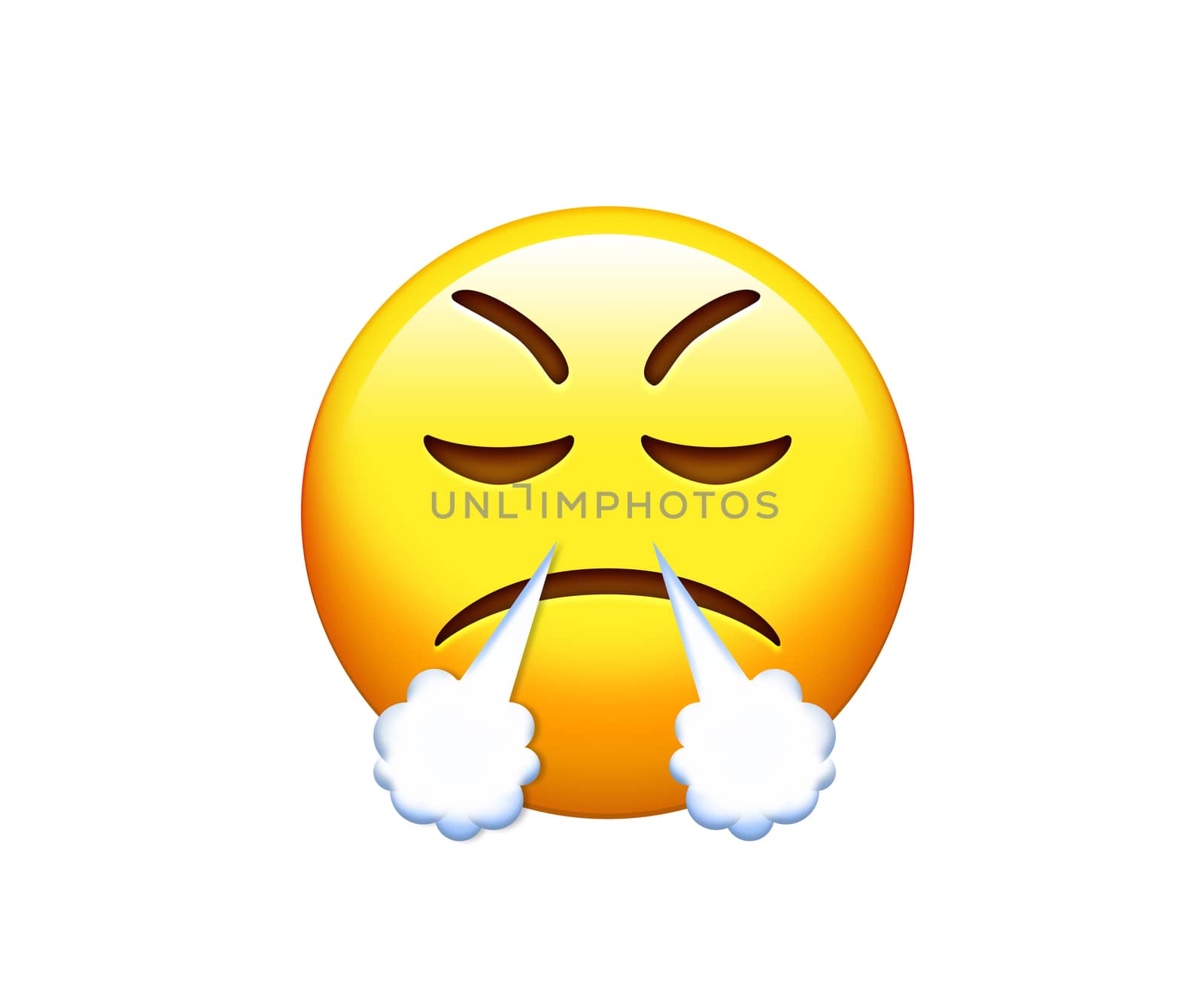 The emoji sad, angry and feeling depressed yellow face icon
