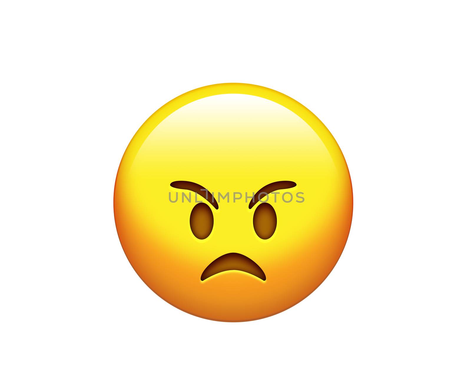 Emoji yellow angry emotional face icon by cougarsan