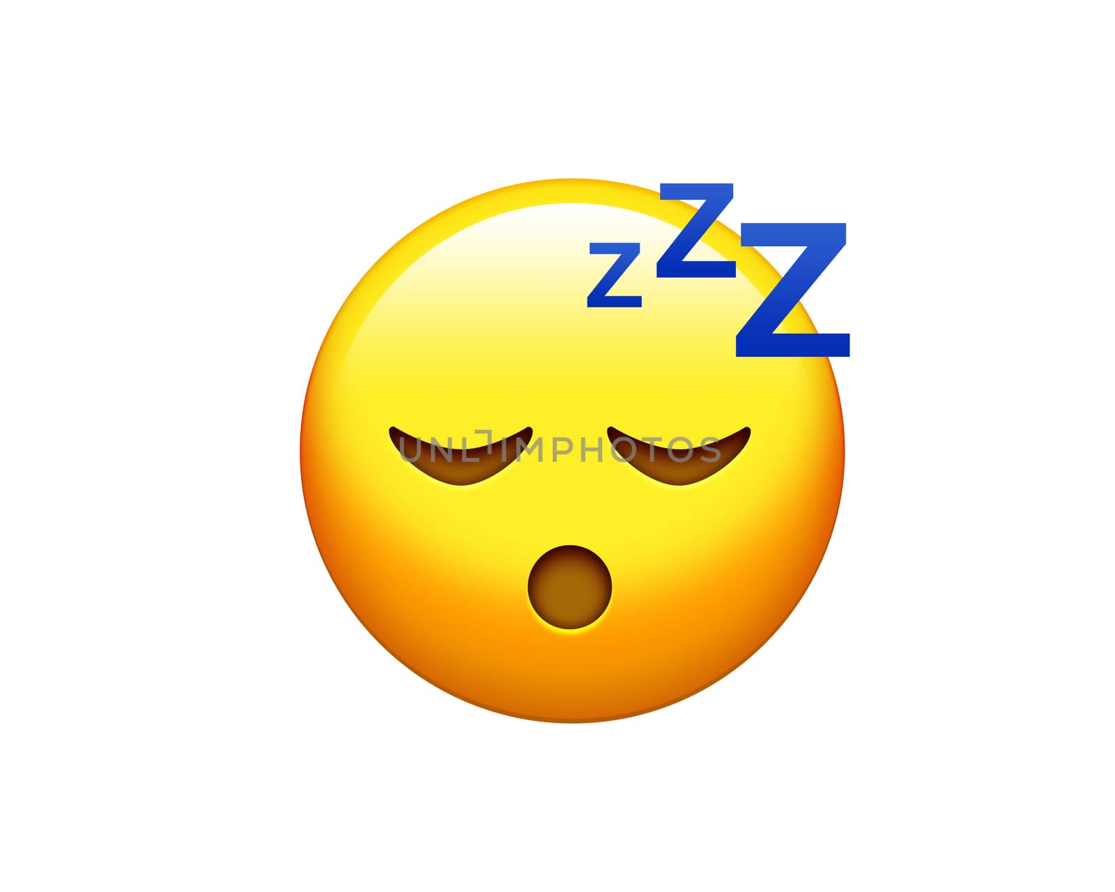 The isolated yellow sleepy face with closing eyes icon