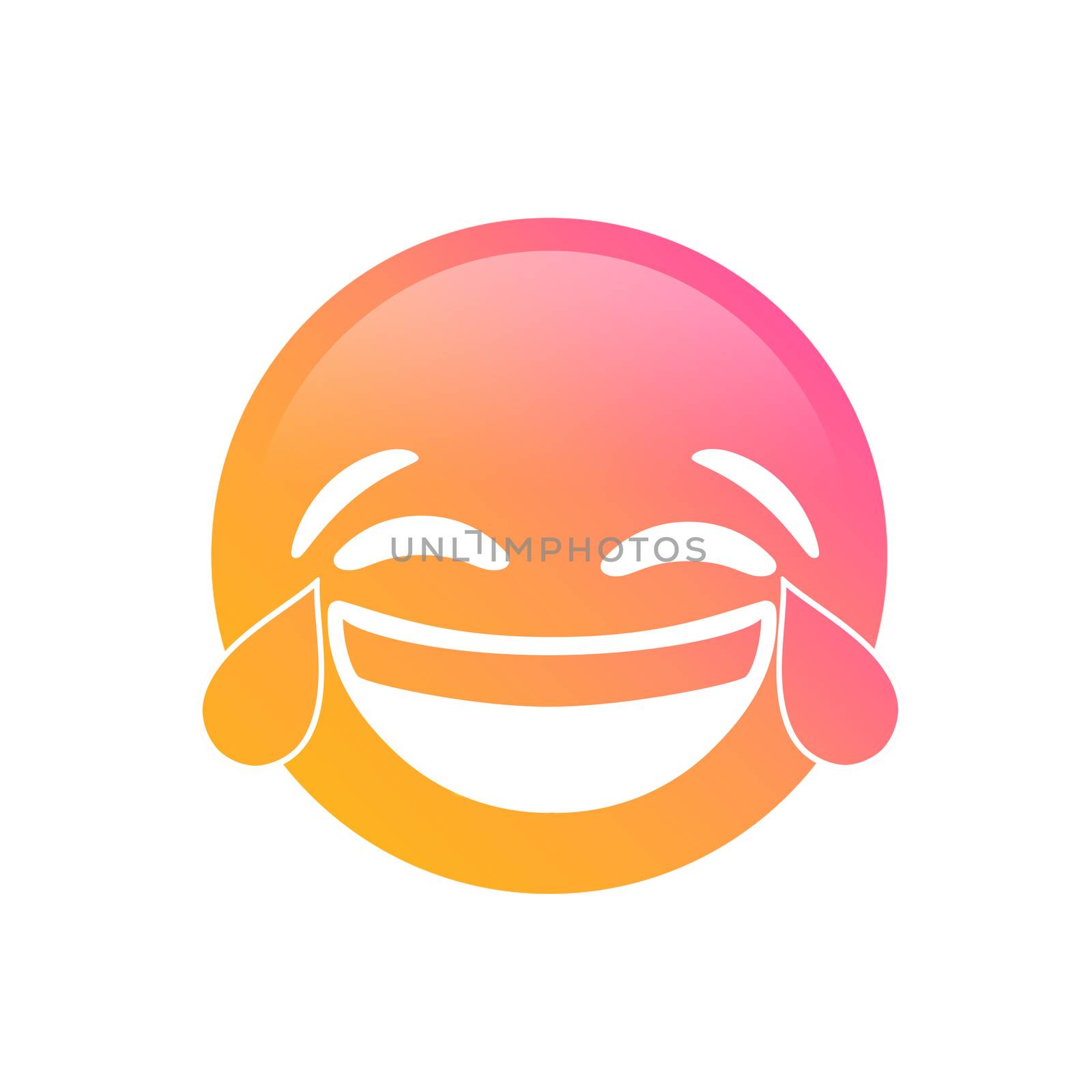 The emoji gradient laugh face and crying tear icon