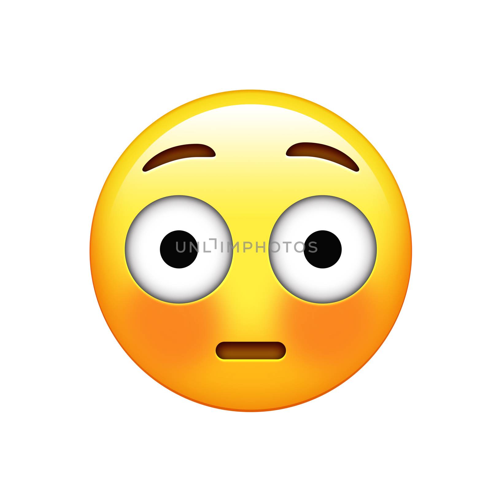 Emoji yellow embarrassed face with flushed red cheeks icon