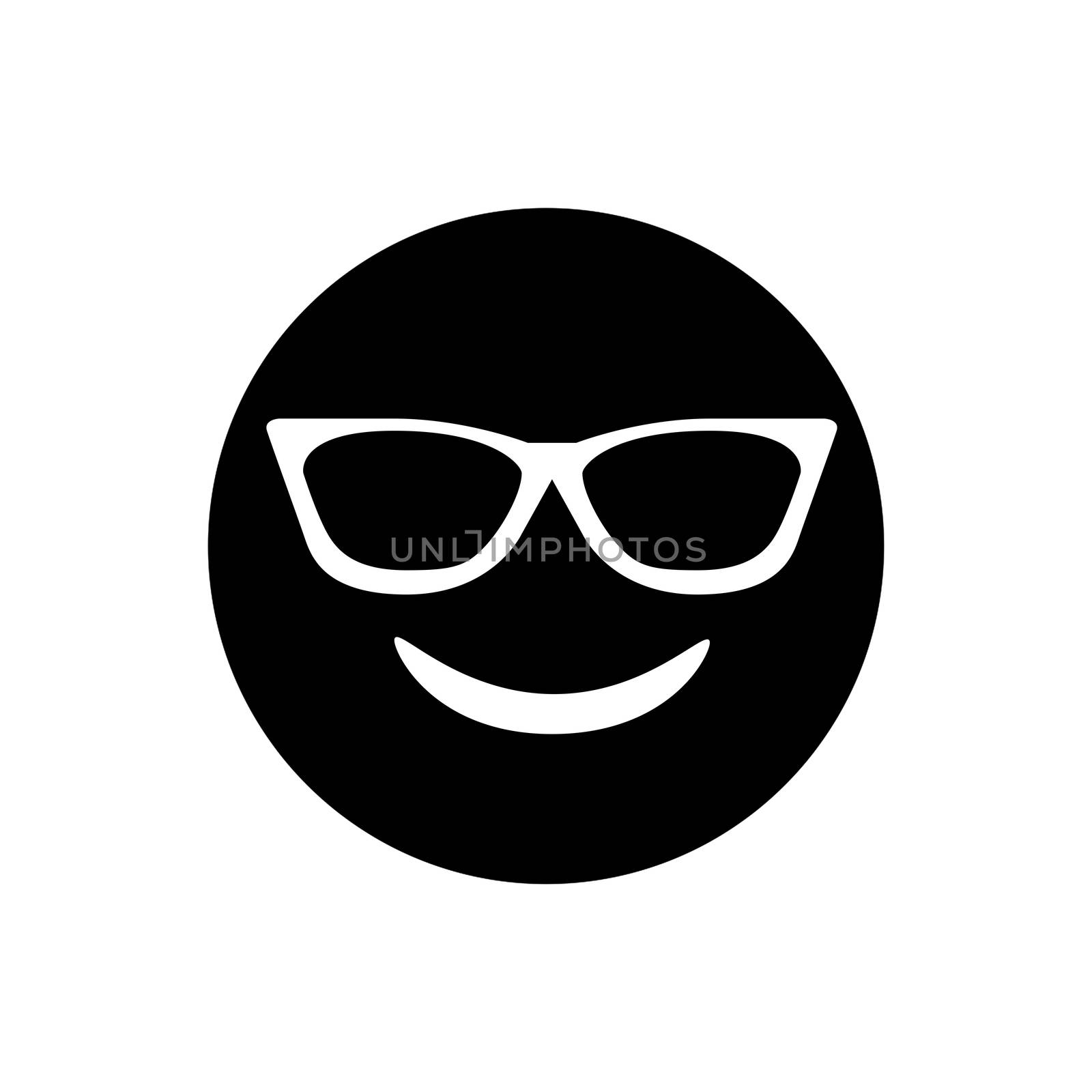 Black smiley face with sunglasses icon by cougarsan
