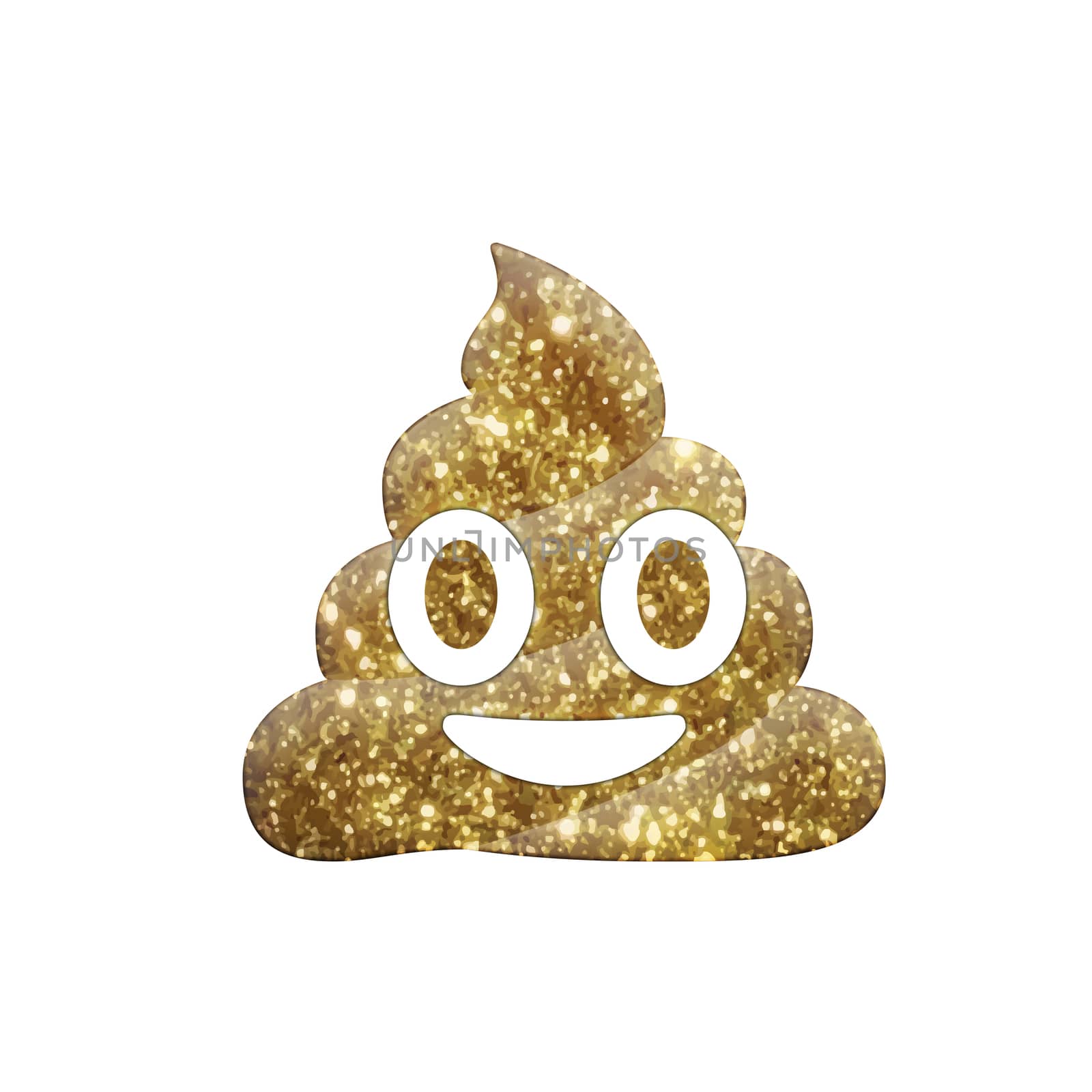 Golden glitter dung with eye and mouth icon by cougarsan