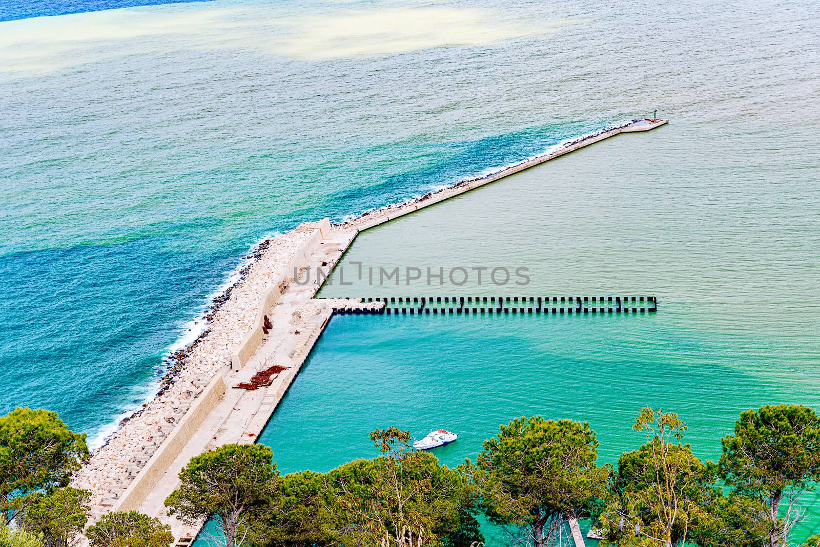 Aerial view on marina coast of Sicily