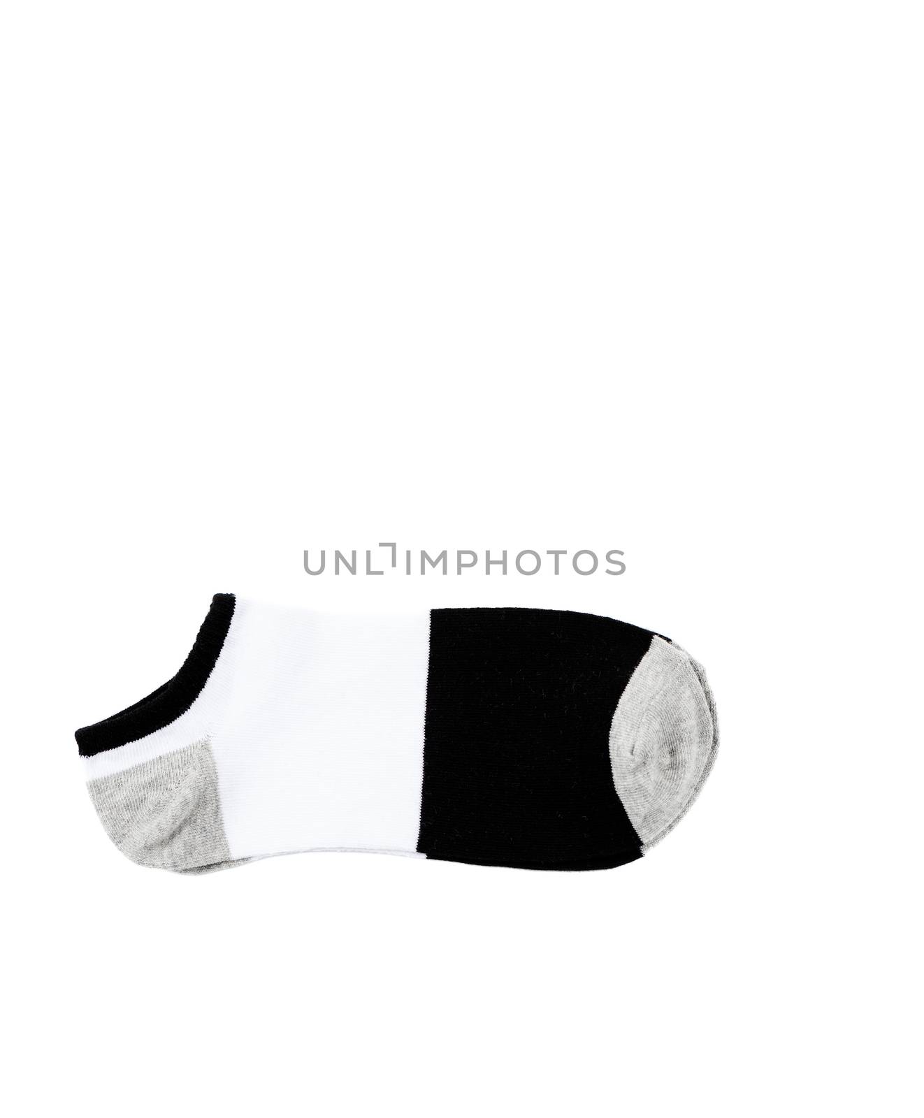 pair of fashionable striped short socks isolated on white by Nanisimova