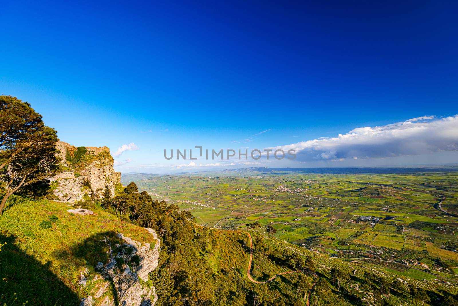 Aerial view on Sicilian valley