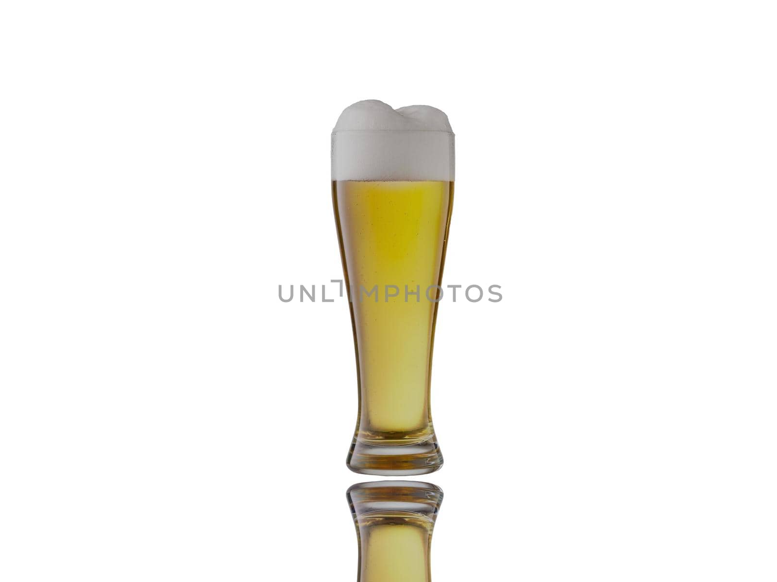 glass of beer on white background - 3d rendering by mariephotos