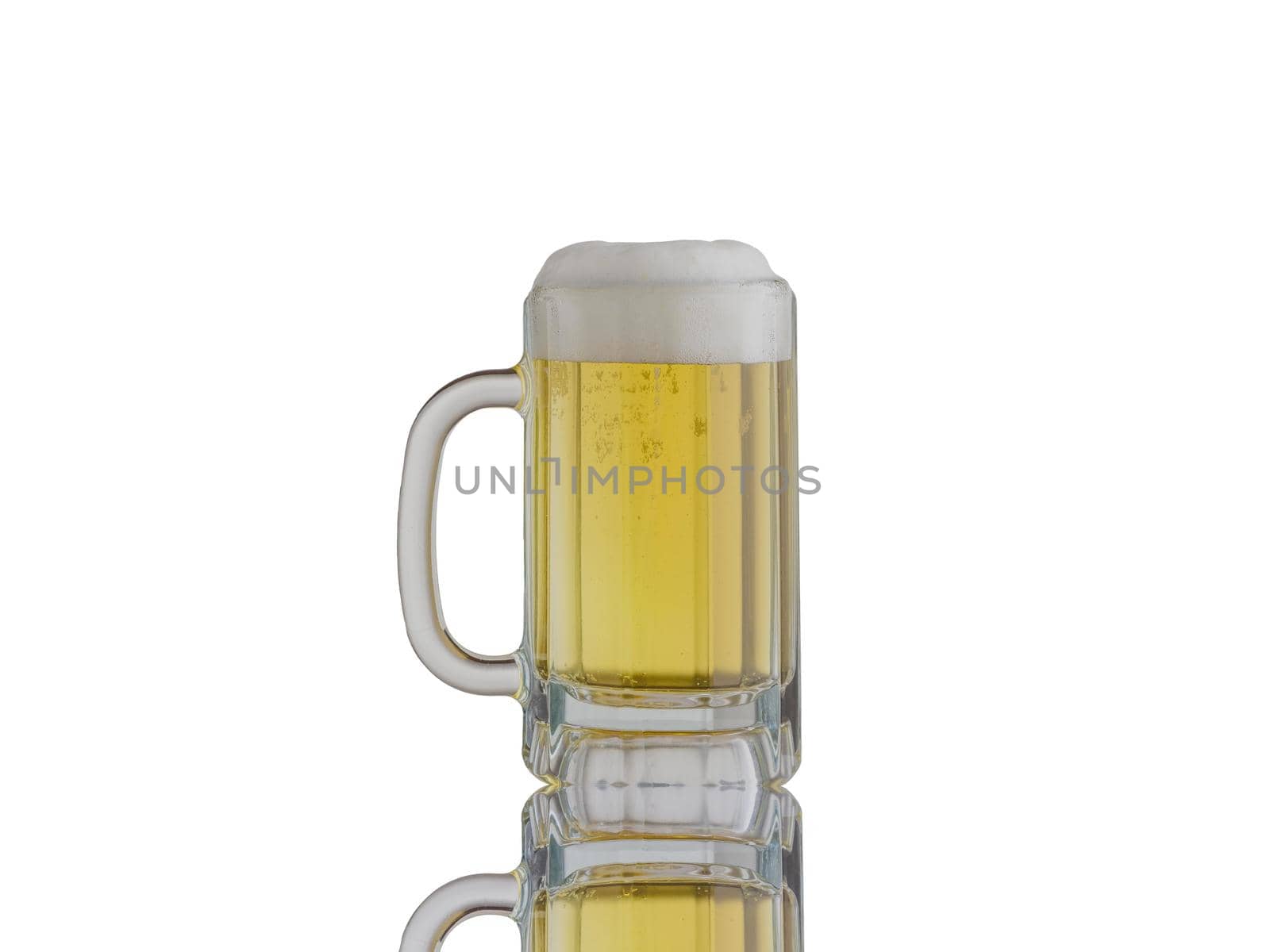 glass of yellow beer on white background - 3d rendering