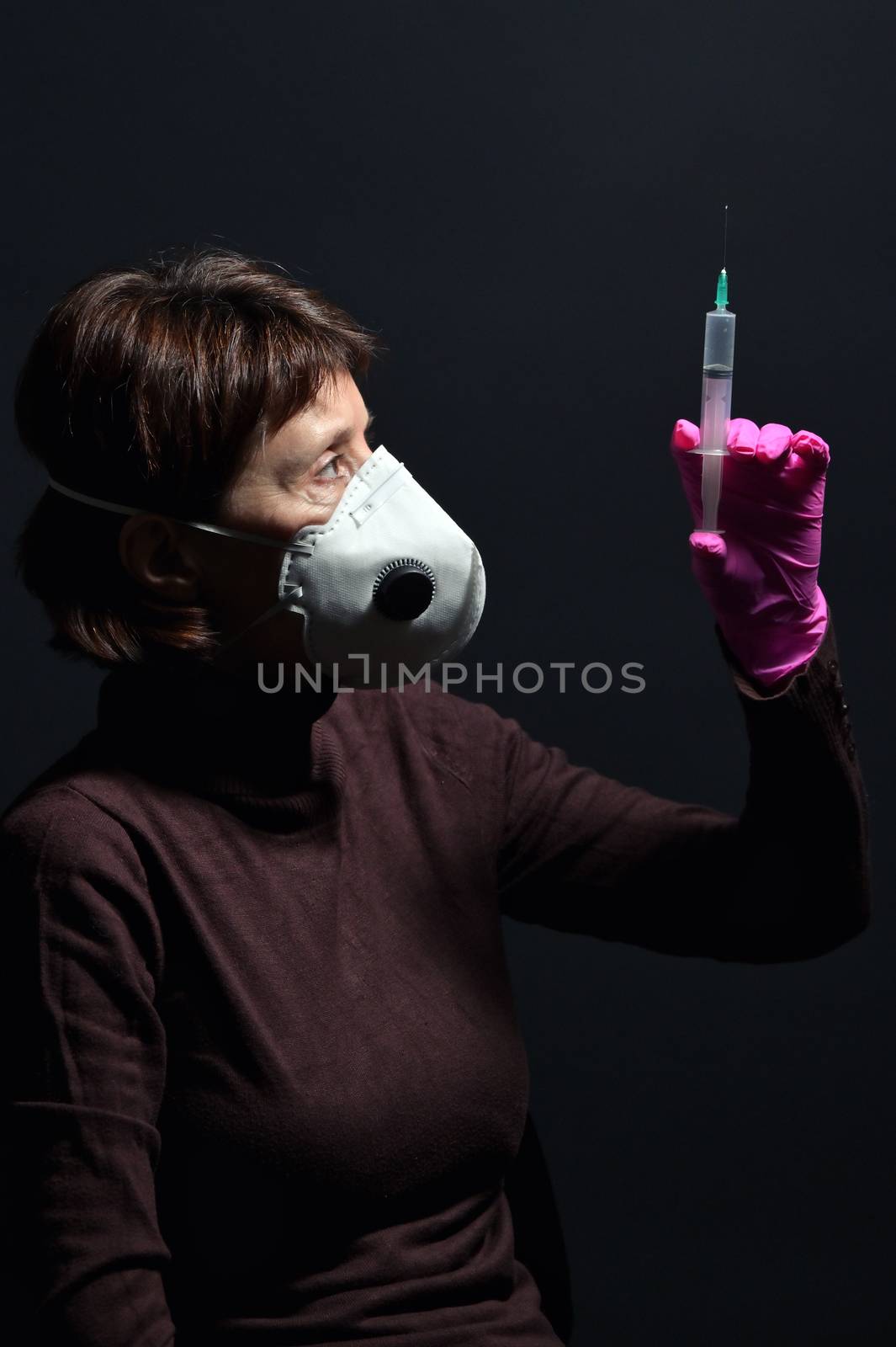 Woman Wearing Medical Protective Virus Mask  by mady70