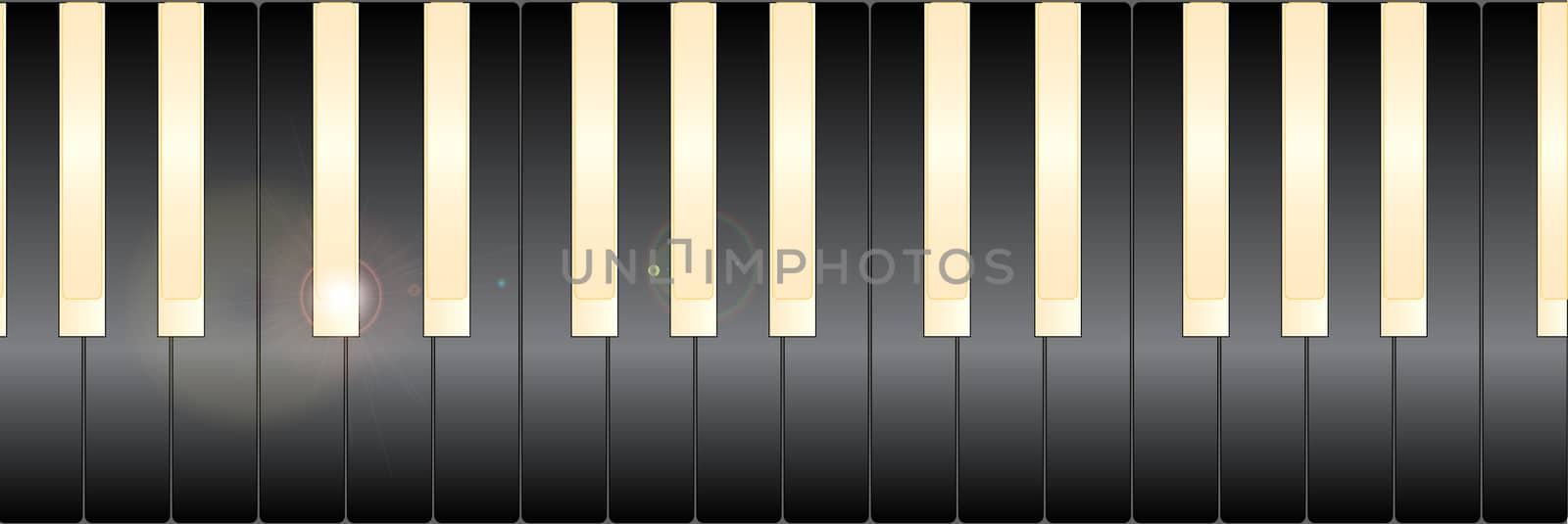 White and Black piano keys with a tint of age