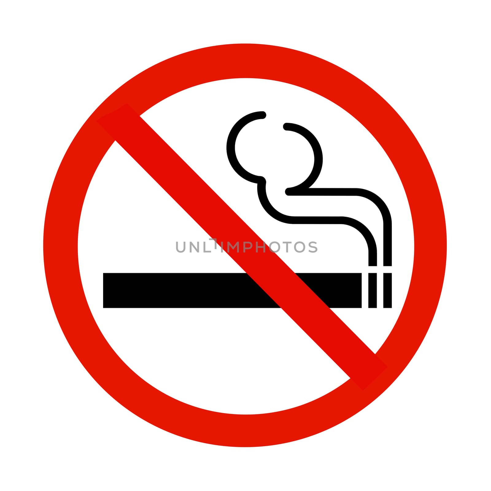 No smoking sign isolated on white with clipping path by VivacityImages