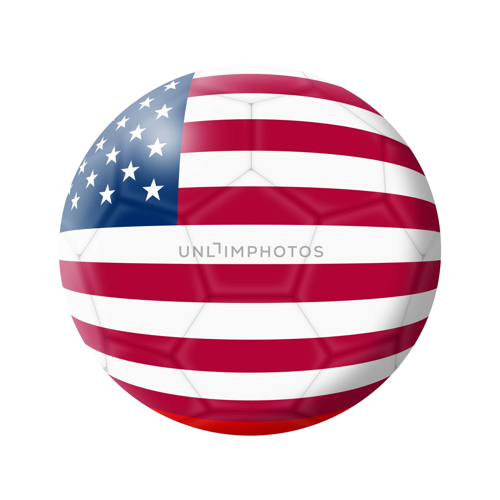 A United States of America soccer ball football illustration isolated on white with clipping path