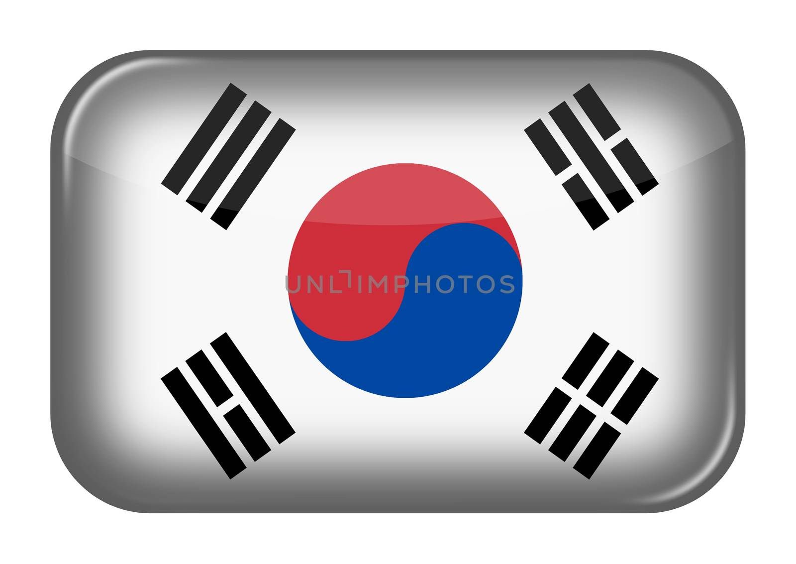 A South Korea Korea web icon rectangle button with clipping path