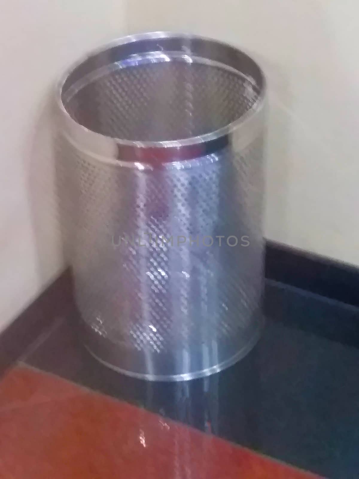 a steel garbage bin