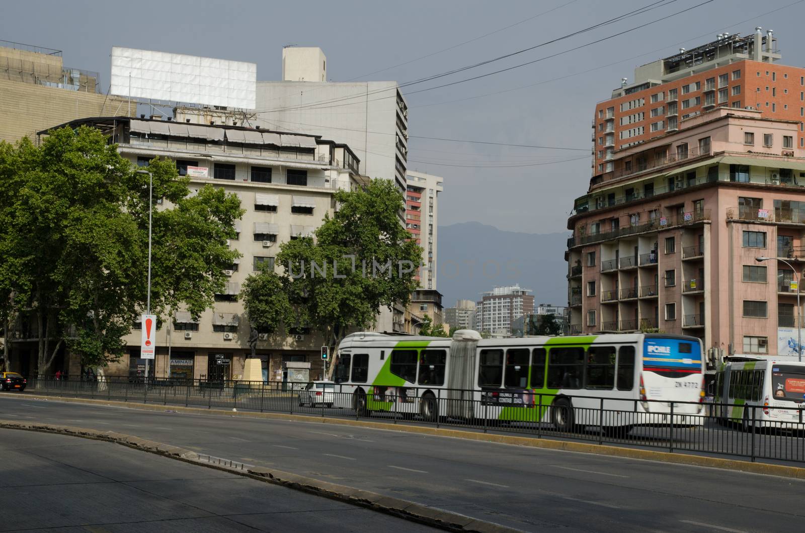 Cityscape in the Libertador Bernardo O'Higgins Avenue. by VictorSuarez