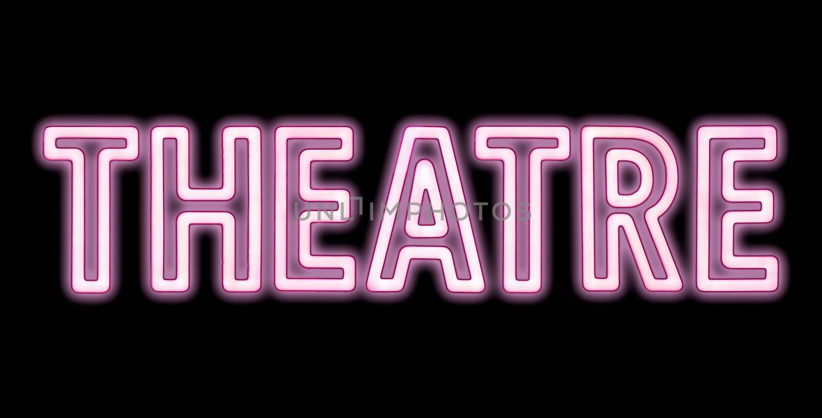 Pink Neon Theatre Sign by mrdoomits