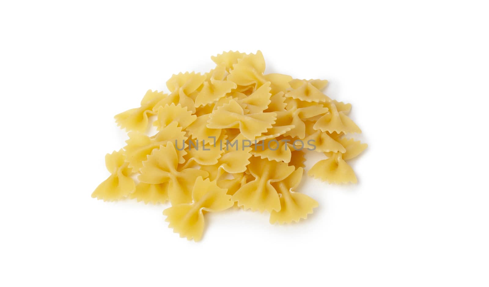 Farfalle pasta isolated on white background by SlayCer