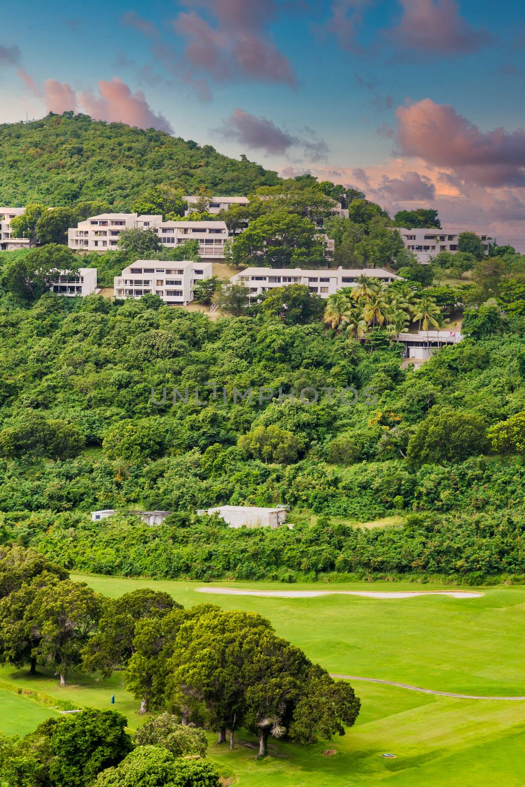 A golf course on the Caribbean island of St Thomas