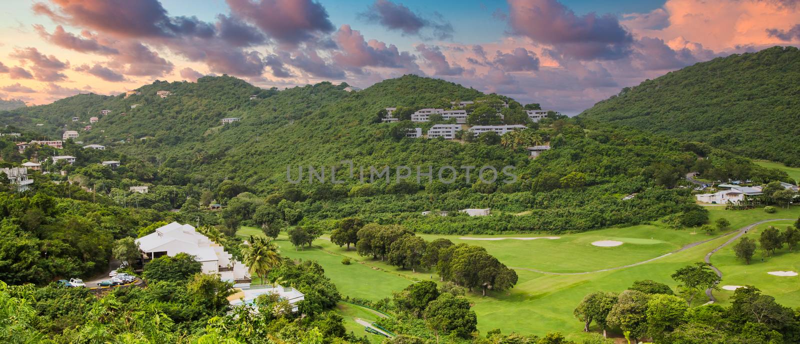 Golf Course on St Thomas at Dusk by dbvirago