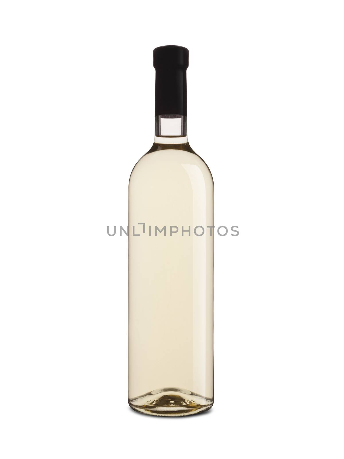 white wine bottle with out a label isolated on white background