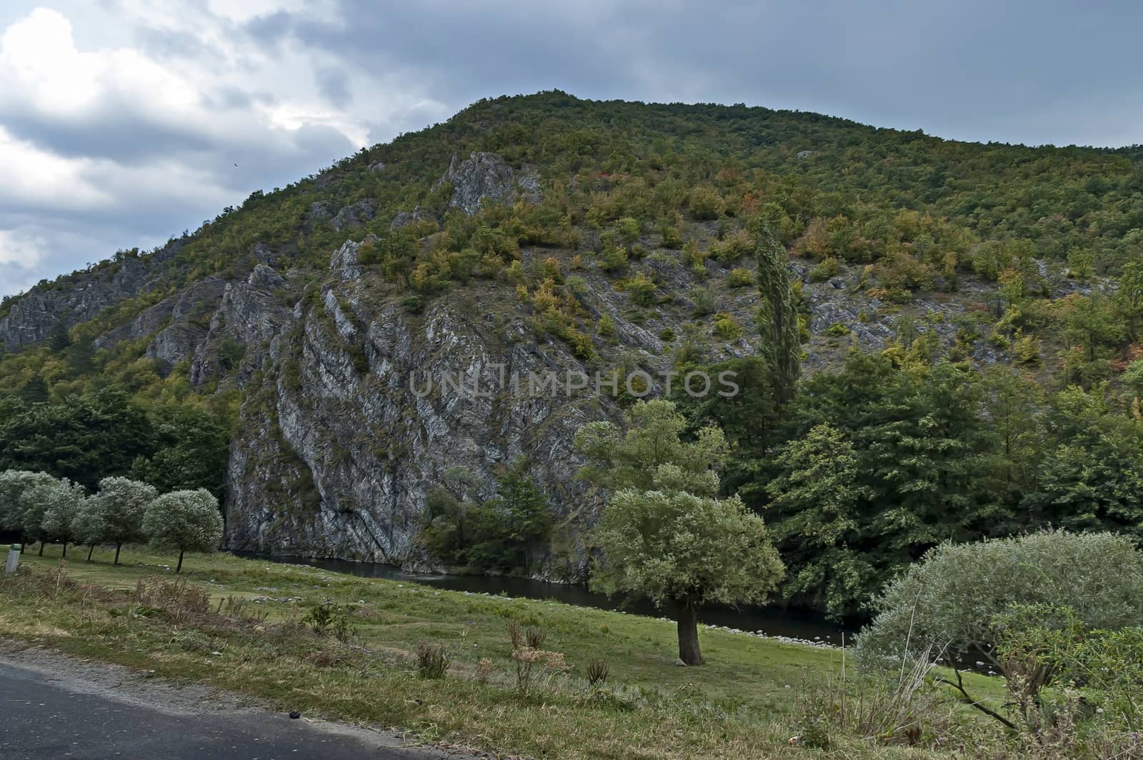 Part of the beautiful valley of Topolnitsa River through Sredna Gora Mountain, Bulgaria