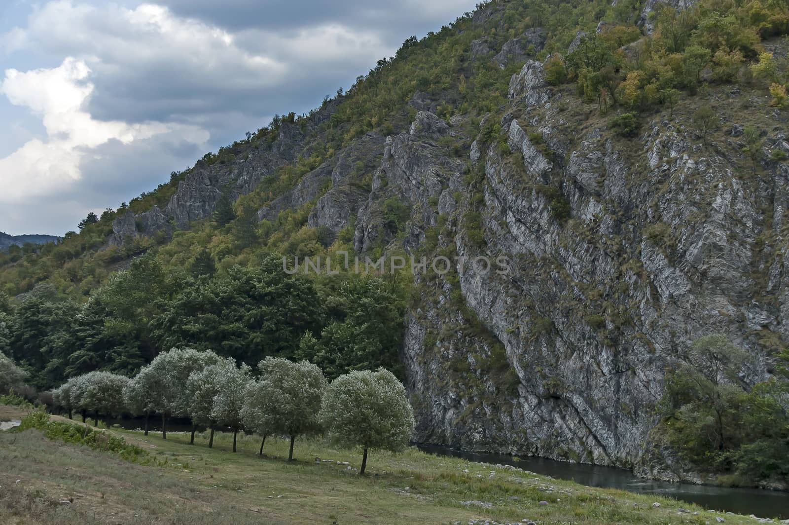 Part of the beautiful valley of Topolnitsa River through Sredna Gora Mountain, Bulgaria
