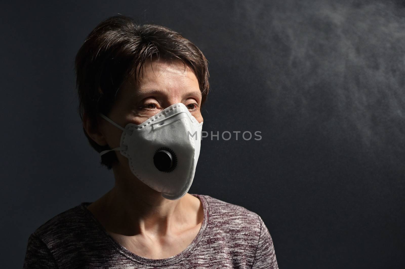 Woman Wearing Medical Protective Virus Mask  by mady70
