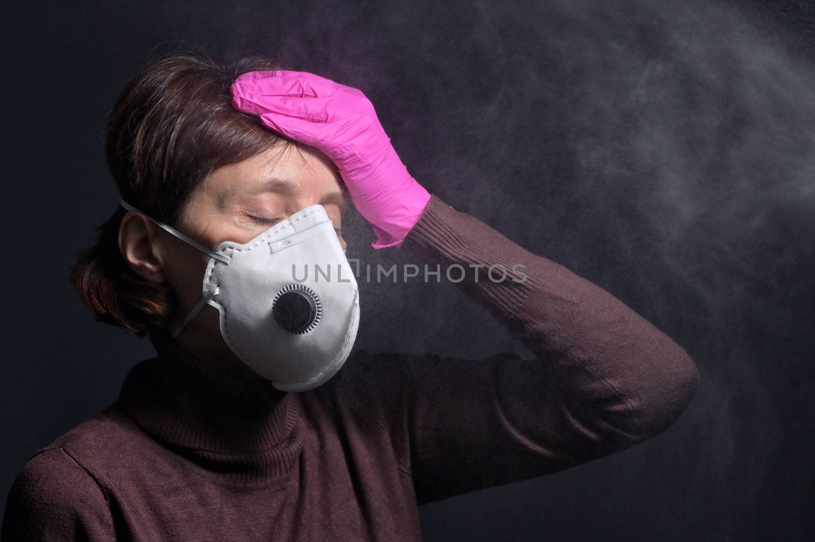 Woman Wearing Medical Protective Virus Mask  by mady70