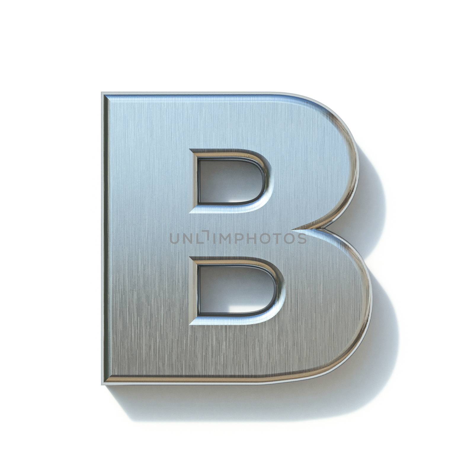 Brushed metal font Letter B 3D by djmilic