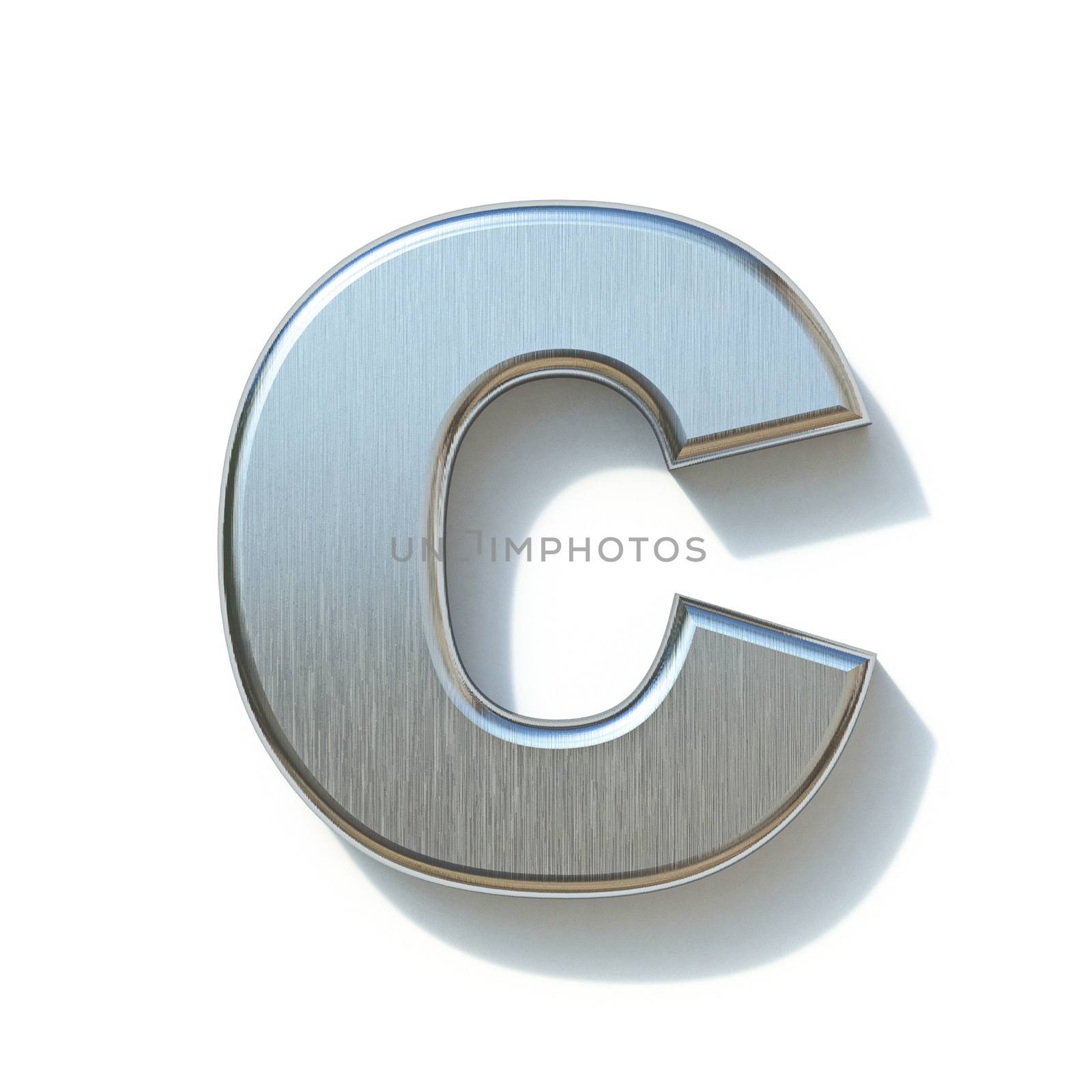 Brushed metal font Letter C 3D by djmilic