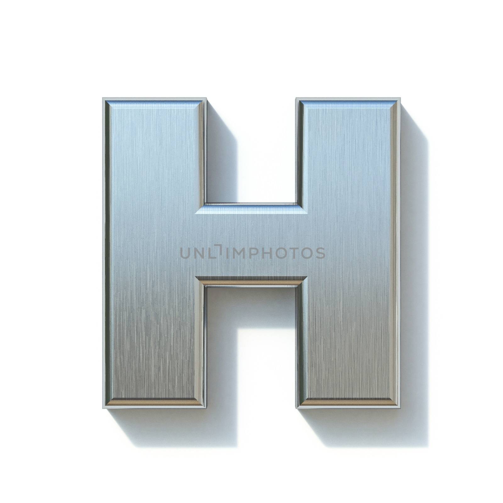 Brushed metal font Letter H 3D by djmilic