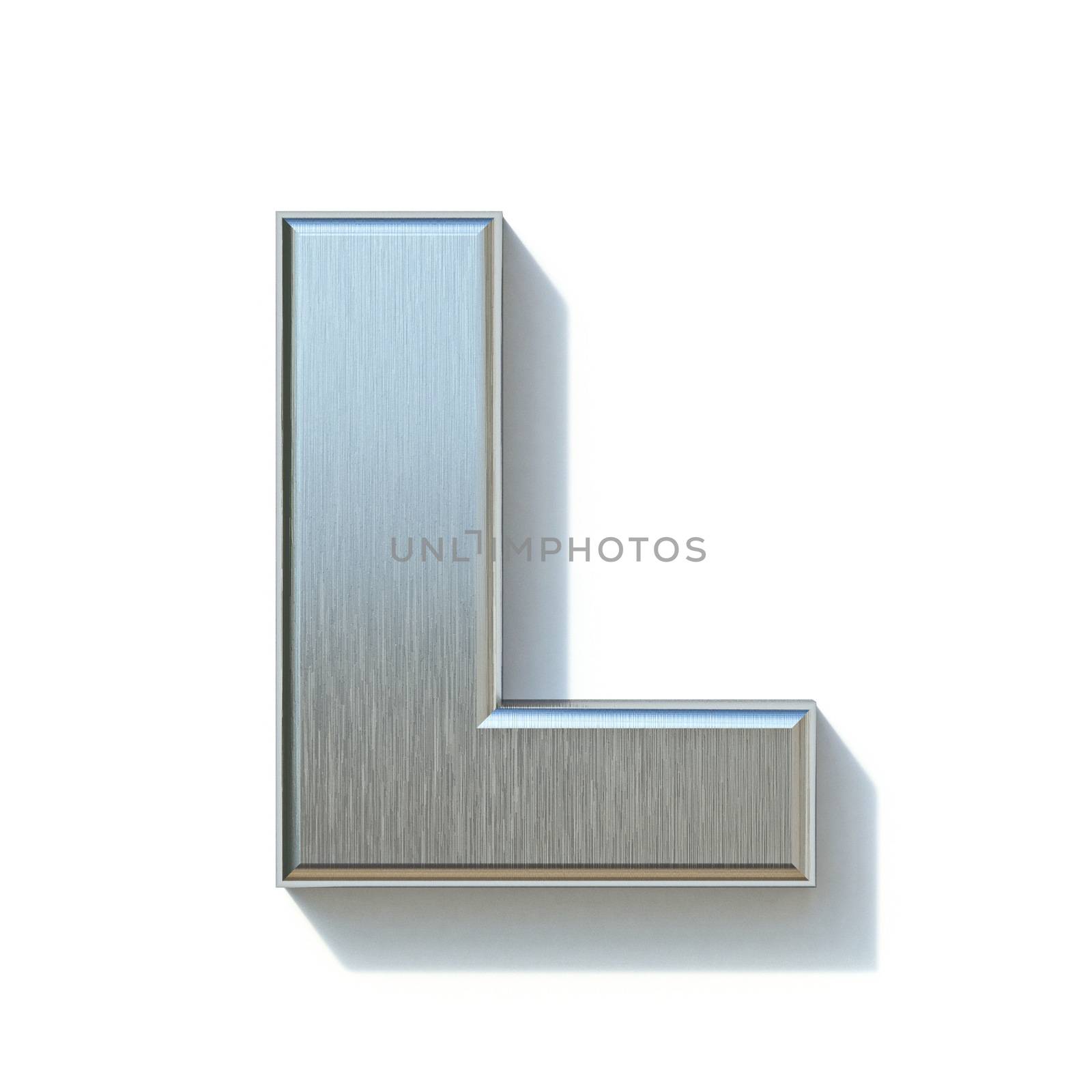 Brushed metal font Letter L 3D by djmilic