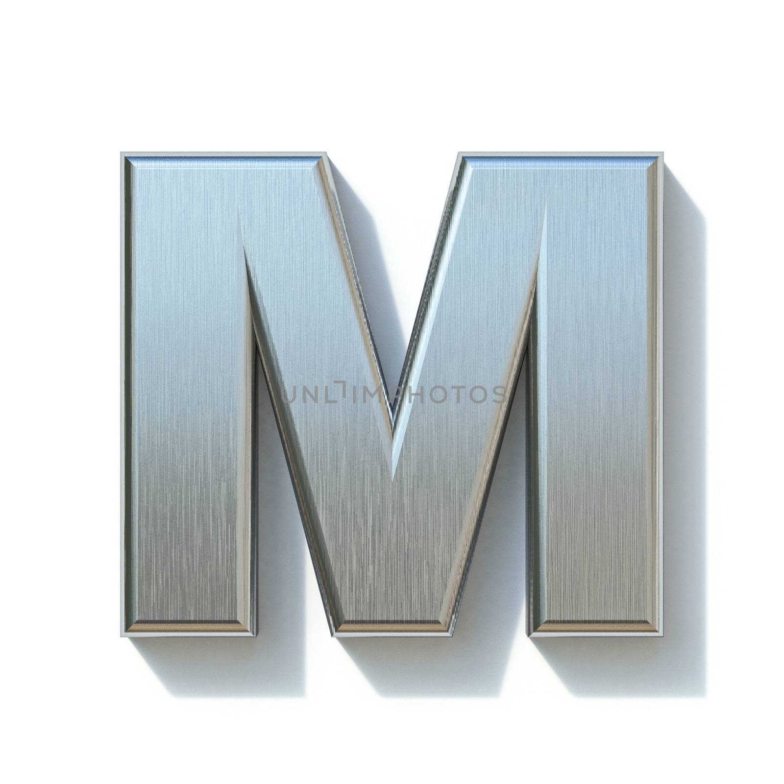 Brushed metal font Letter M 3D by djmilic