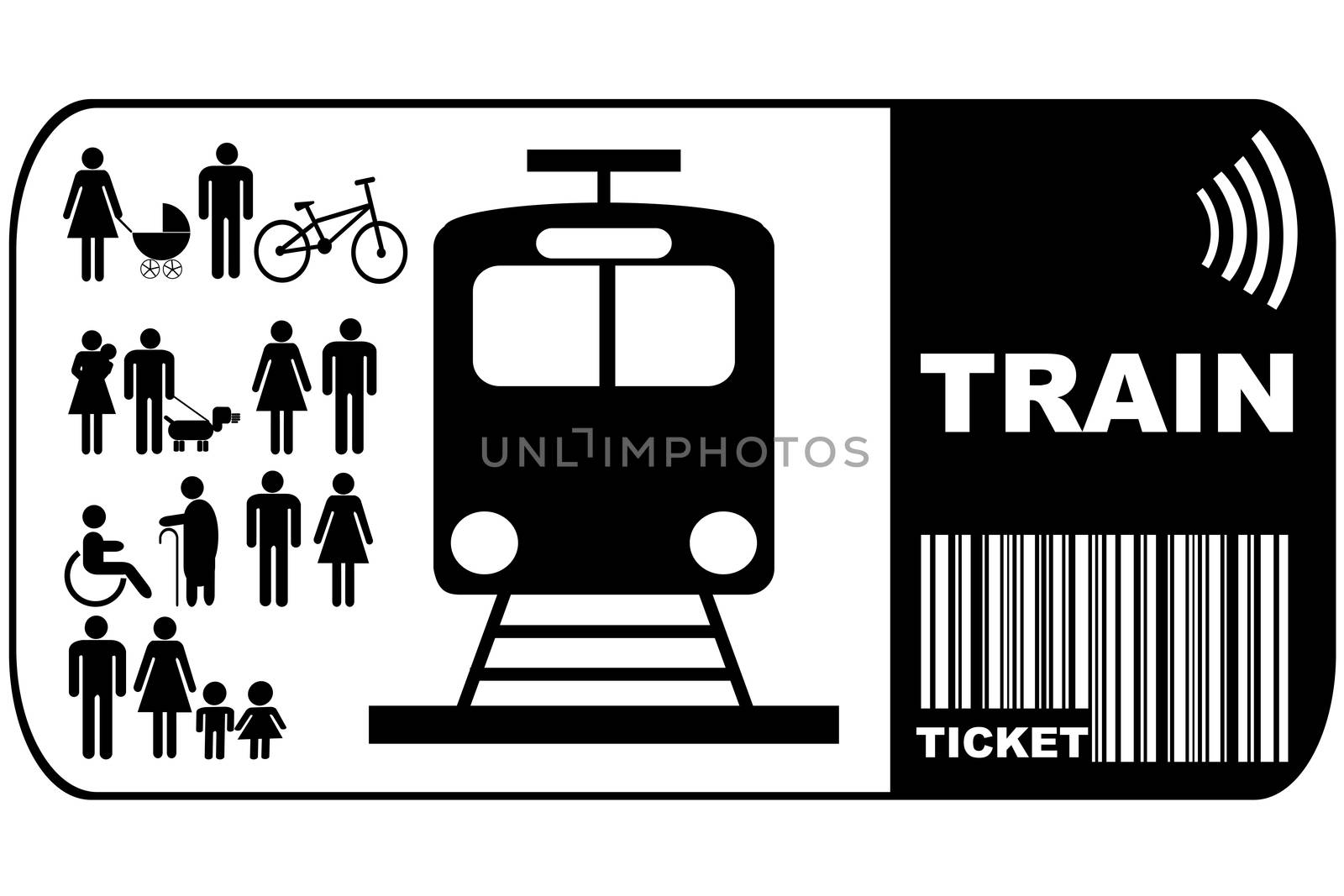 Train ticket isolated on white background ticket by hibrida13