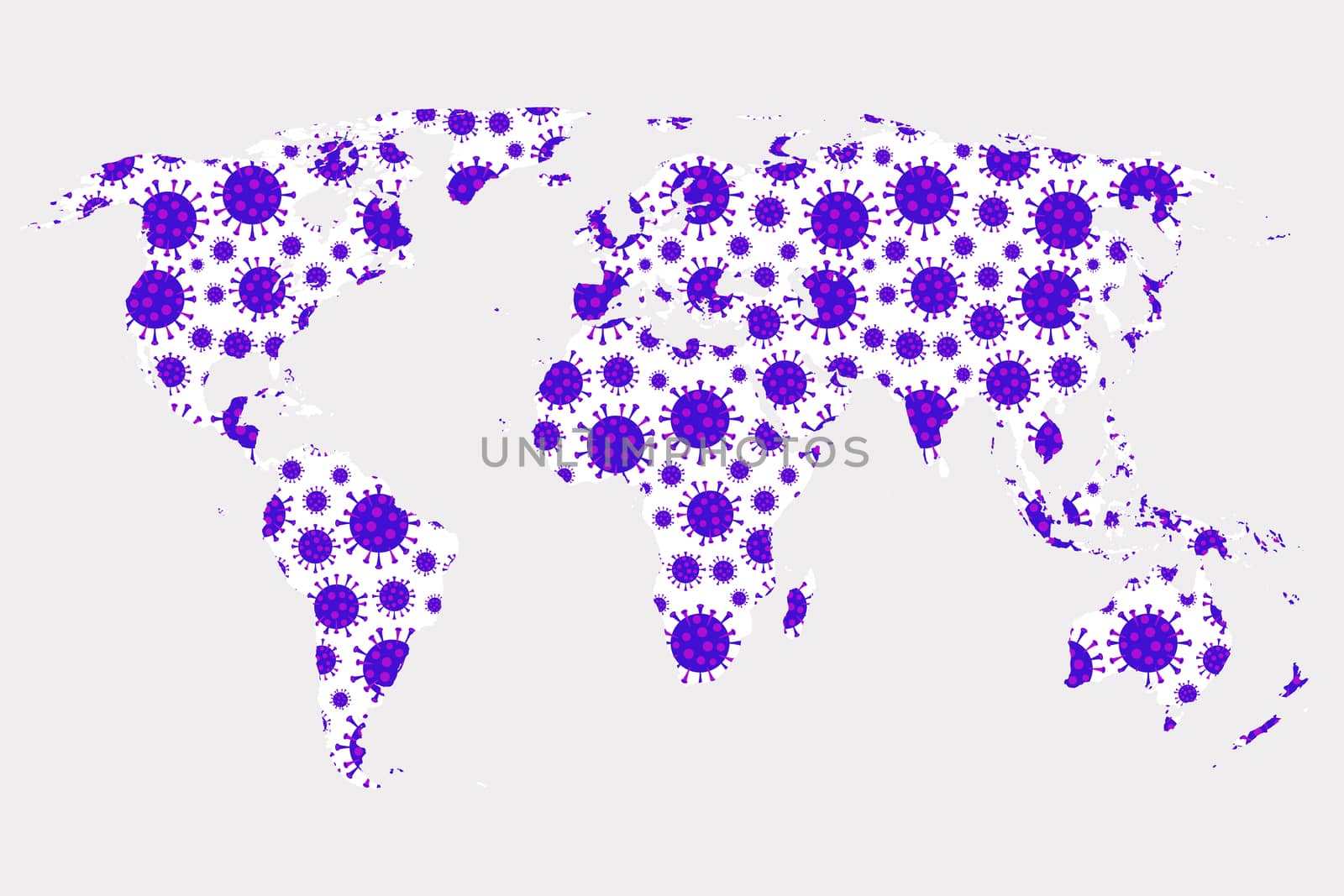 Covid-19 Symbol patterned world map by hibrida13