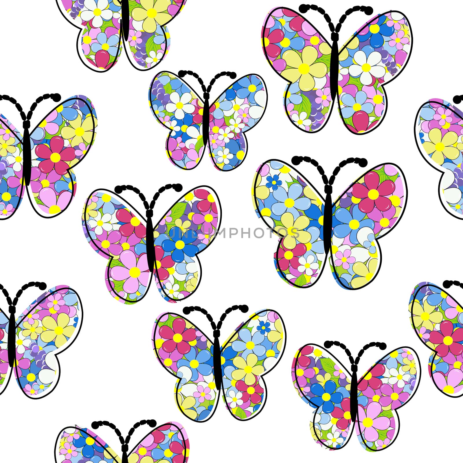 Floral pattern butterfly seamless pattern by hibrida13