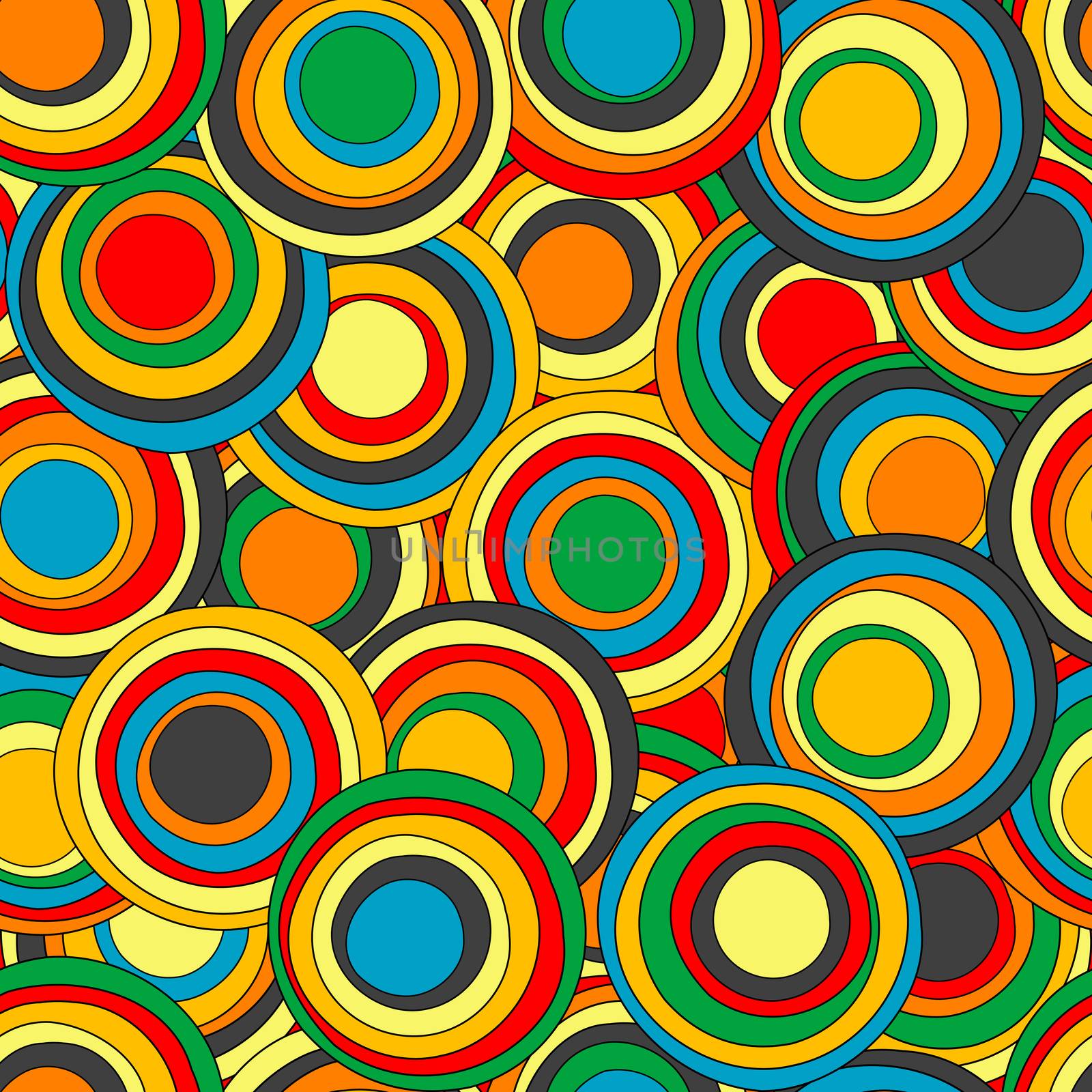 Geometrical seamless pattern with colorful circles
