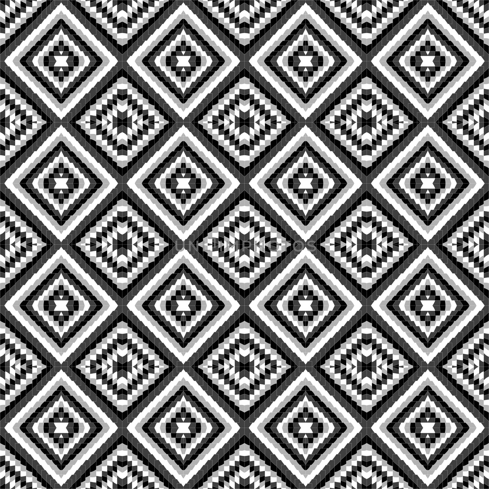 Black and white geometrical motifs seamless bakground