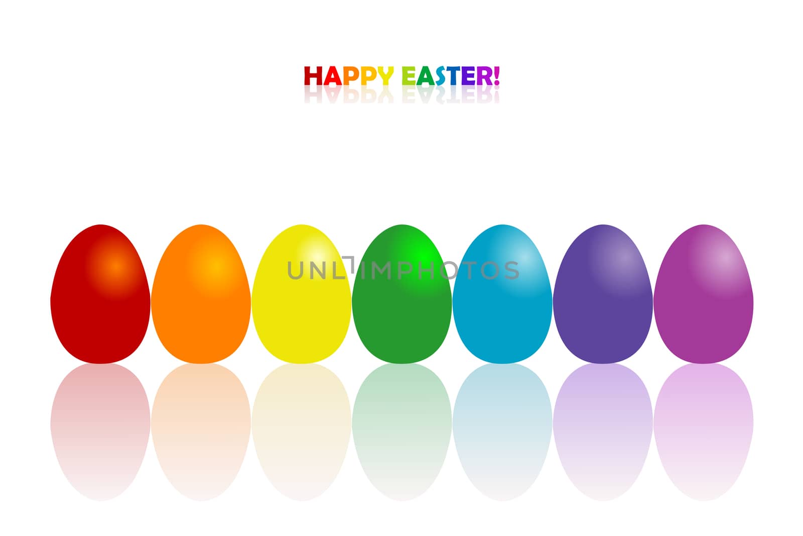 Easter greeting card with rainbow colors eggs by hibrida13