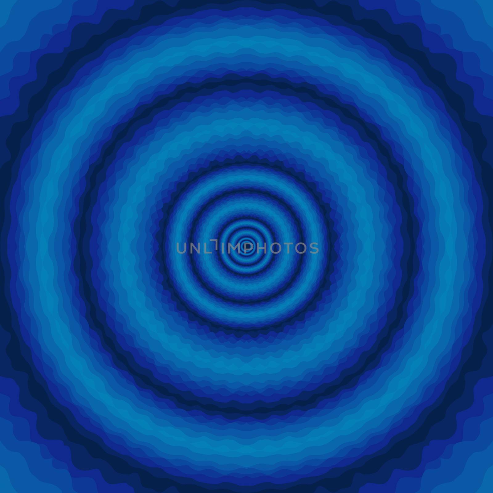 Abstract blue wavy background with concentric circles