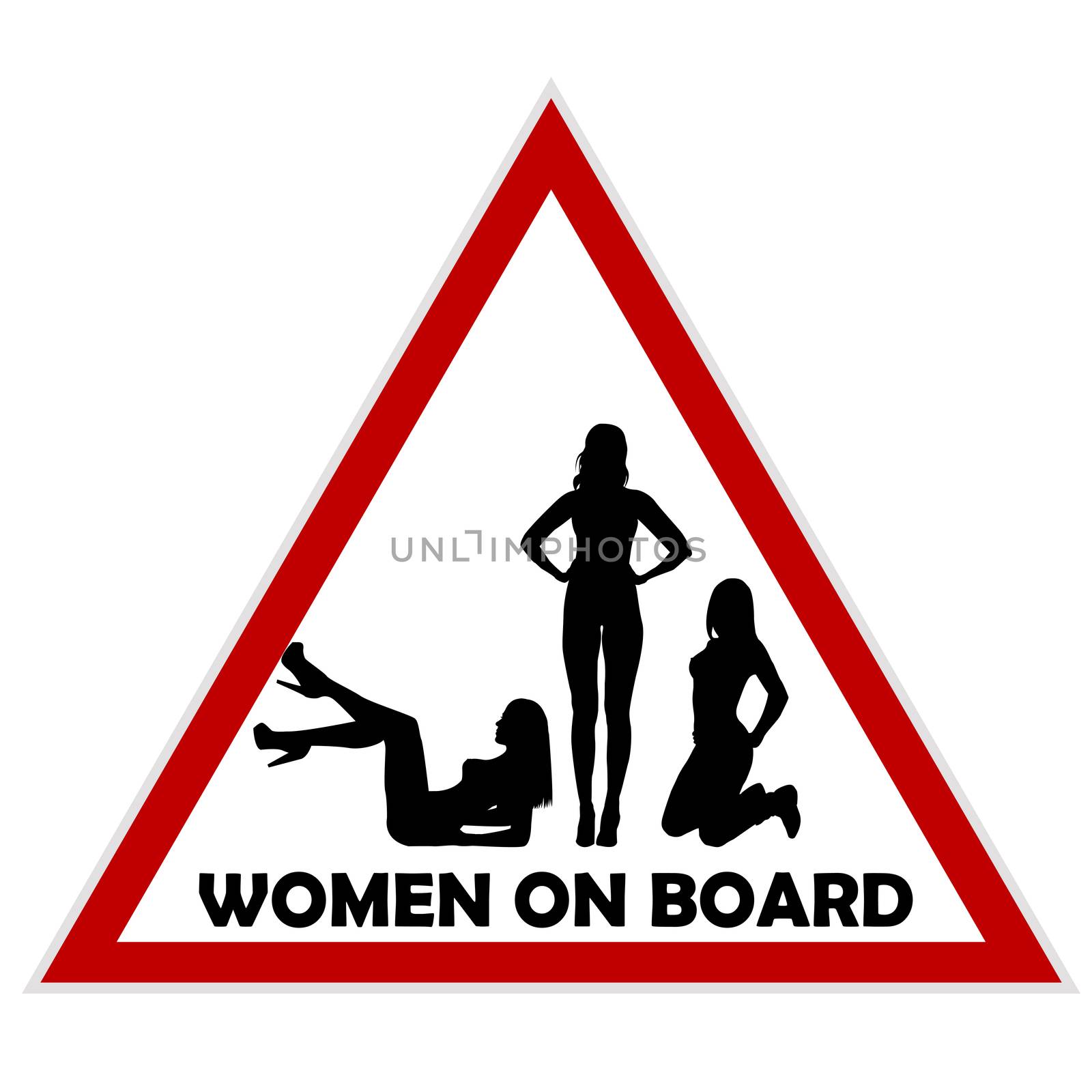 Women on board warning sign by hibrida13