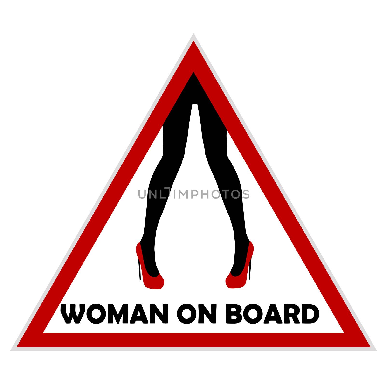 Woman on board driving sign by hibrida13