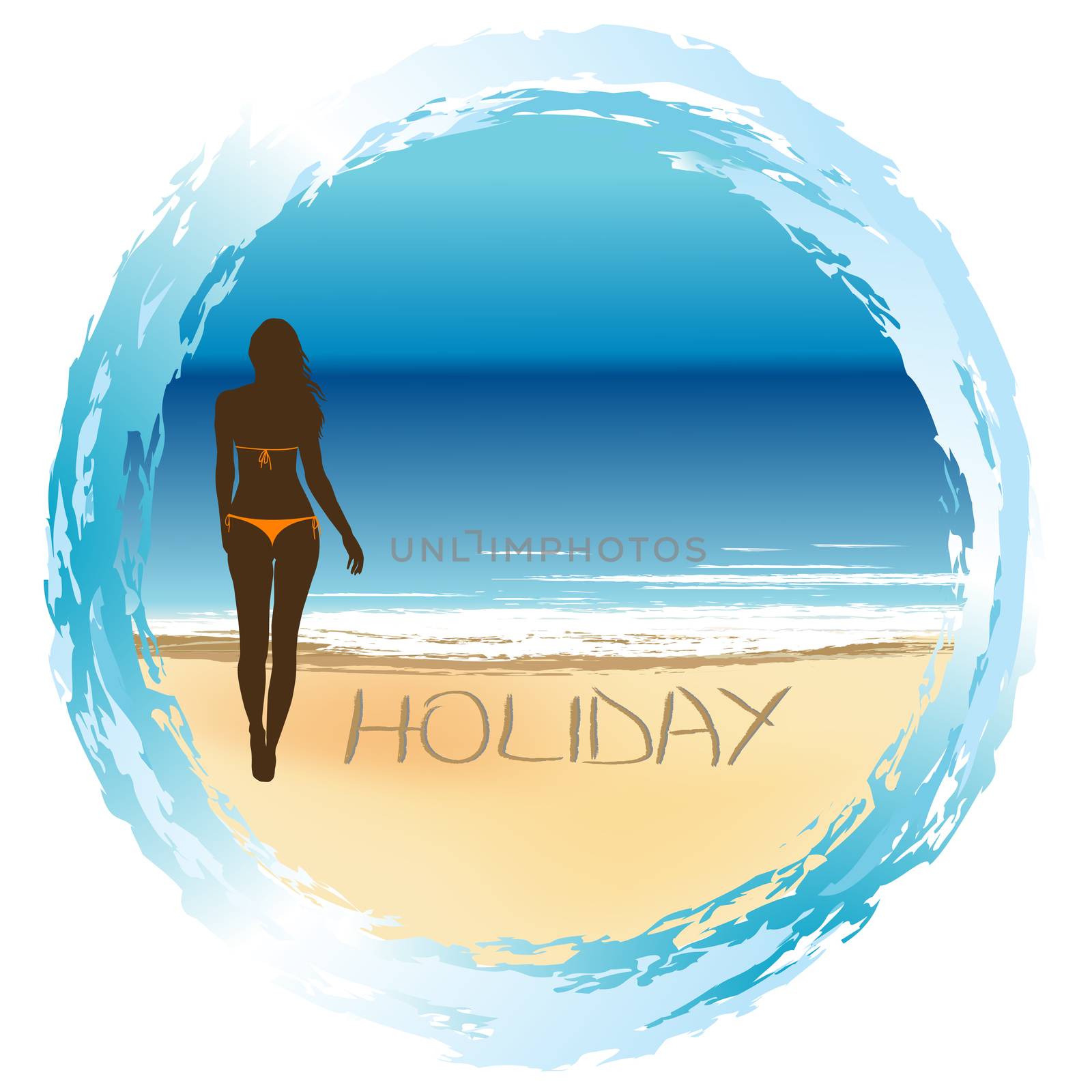 Woman on the beach, summer holiday concept by hibrida13