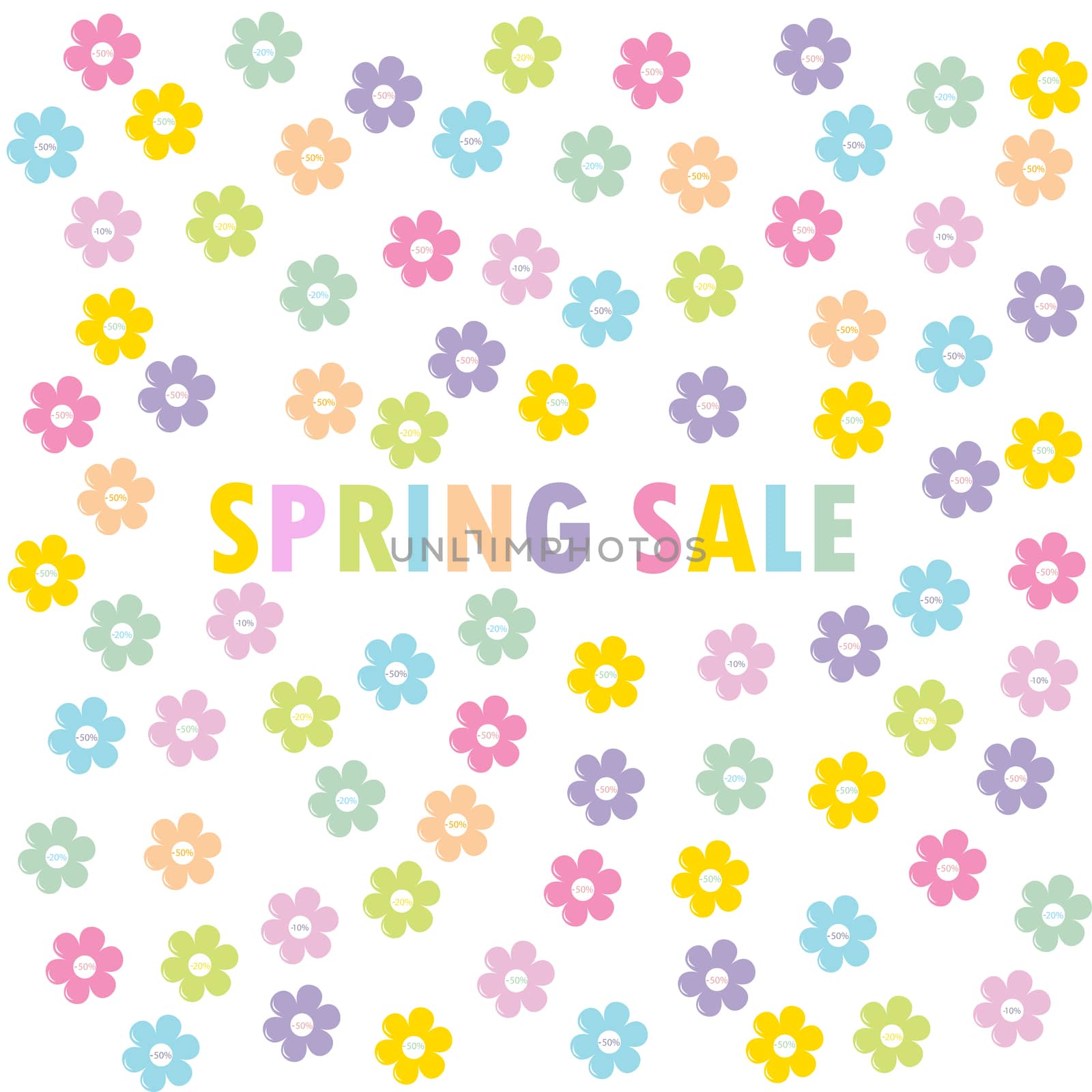 Spring sale concept with flowers by hibrida13