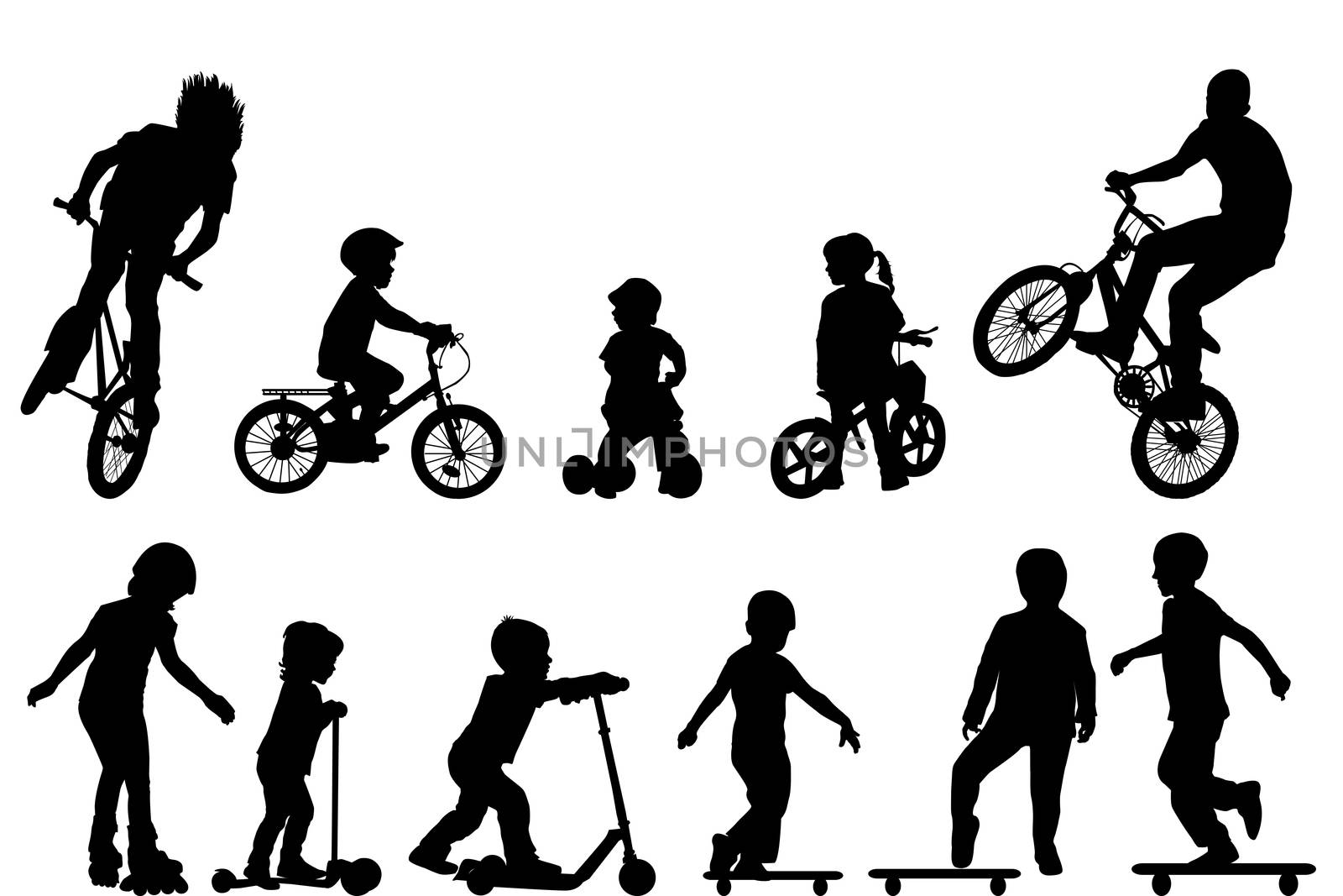 Active kids silhouettes by hibrida13