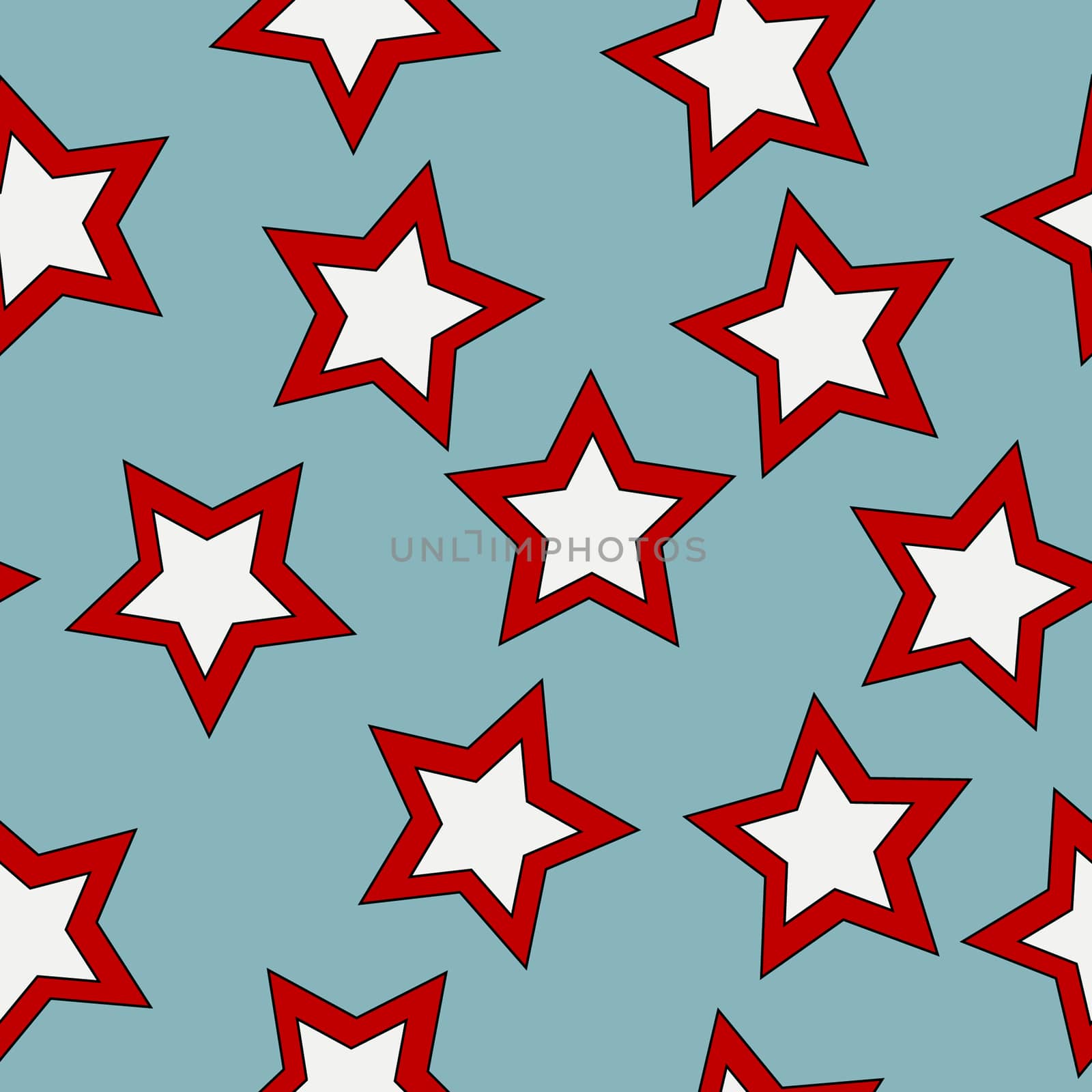 Seamless pattern with stars on blue background