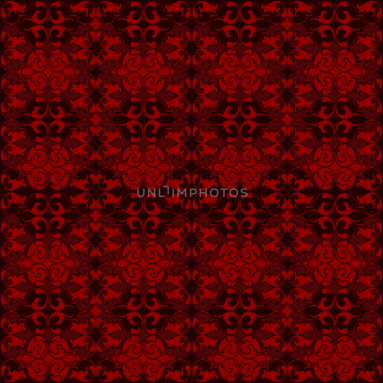 Red damask tapestry with floral patterns by hibrida13