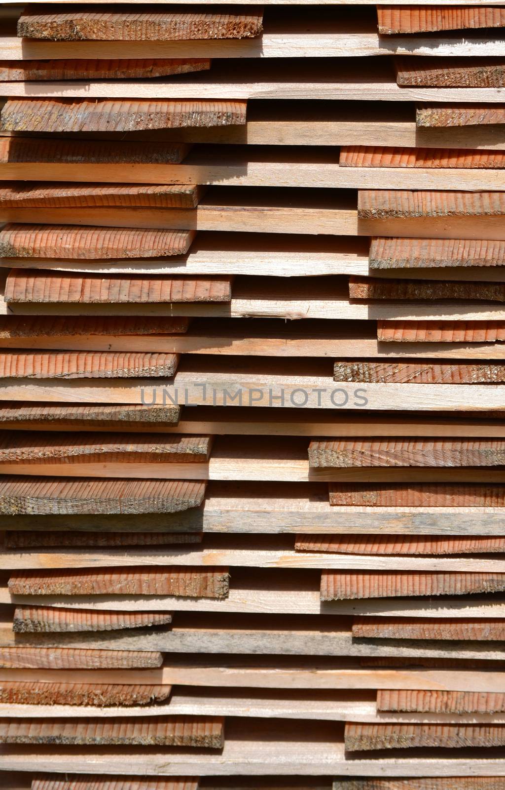 Stack of shingles laid to dry