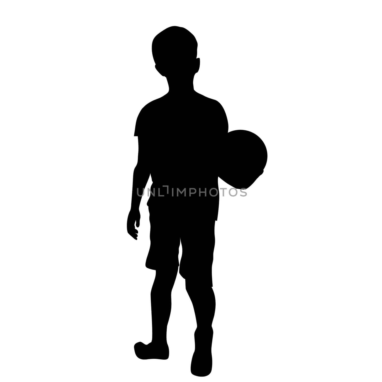 Silhouette of boy holding a ball