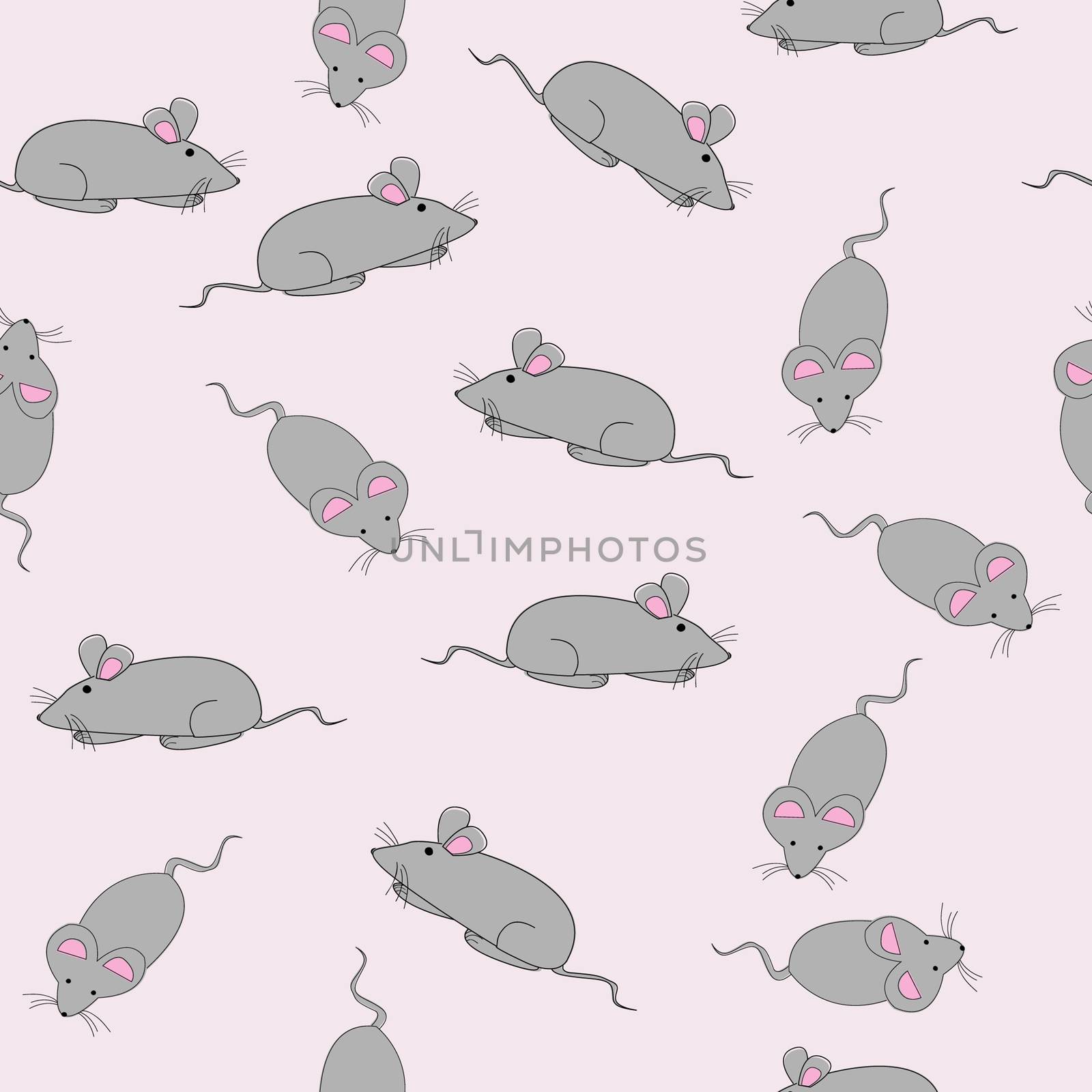 Grey cartoon mice seamless by hibrida13